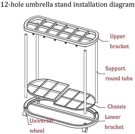 Wxxgy чадор штанд чадор штанд 12 дупки и 10 куки за одвод на чадор може да складира долги и кратки чадори заштеда на простор и лесен за