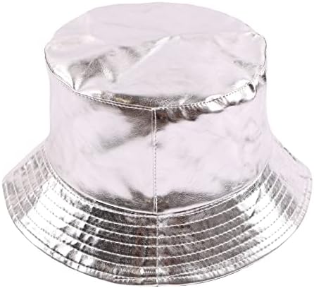 Унисекс металик корпа капа трендовски рибарски капи со реверзибилна спакувана сонце капа 80 -тите 90 -ти рапери хип хоп костум капа…