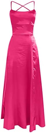 Женски вечерни фустани секси шпагети ленти високи половини формални наметки фустан моден цврст страничен слој макси долги фустан