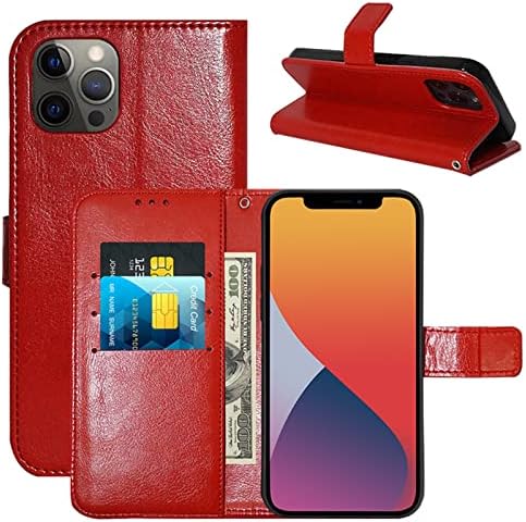 ГЛЛДС Случај за iPhone 13/13 Pro/13 Pro Max, Премиум Pu Кожа Покритие Со Картичка Слотови Kickstand И Магнетна Адсорпција Шокпроф Флип