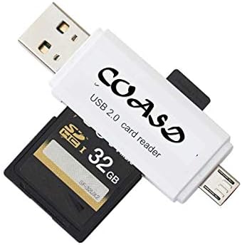 COASD Мемориска Картичка ЧИТАЧ SD Otg Адаптер И USB 2.0 Пренослив ЗА SDXC, SDHC, SD, MMC, RS-MMC, Микро SDXC, Микро SD, Микро Sdhc