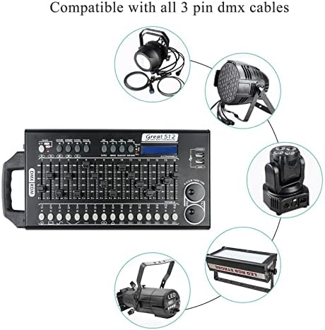 Контролер на светлина на DMX 512, контролор на светлина, ControlAdor de Luces Para DJ, DMX лесна табла DJ Controller, контролер на светлина, 512 Channel DMX светла со повеќе вградена програма и фун