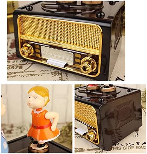 MHYFC ретро радио во форма на музичка кутија креативна смешна музичка кутија музичка кутија за складирање на накит дете роденден