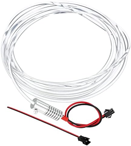 Комплет за кабел за оптички влакна на Patikil 3mm 3,0m PMMA, со LED алуминиумски илуминатор 12V 1.5W Водич за светлосен извор на светло за осветлување на домови, сина