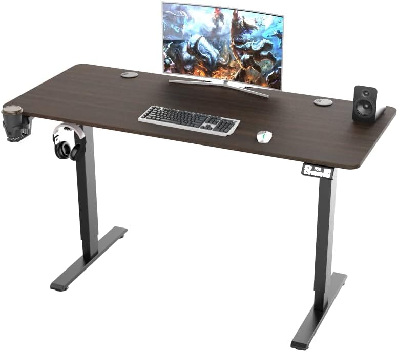 RTISGUNPRO 55X24INCH Прилагодливо биро Застанете Електрична стоење на работната маса Прилагодлива висина Седи штанд за домашна канцеларија, вклучително