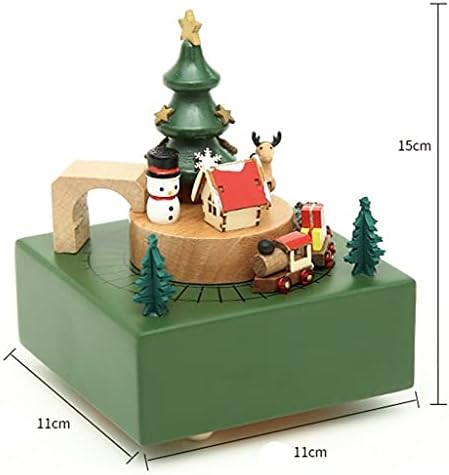 MHYFC дрво рингишпил Божиќна музичка кутија подарок дома мебел ретро дрвени украси Музичка кутија