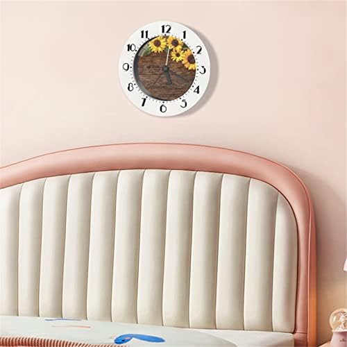 Фрестри гроздобер дрвен сончоглед wallиден часовник тивок алармен часовник за аларм за деца, момчиња и девојчиња со тркалезна батерија