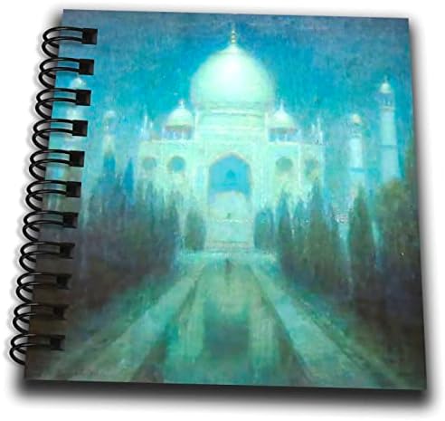 3drose Taj Mahal India Vintage Art White Indian Palace Soft Blue. - цртање книги