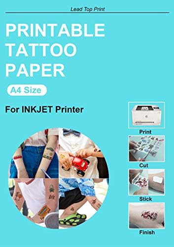 2 комплети кои можат да се печатат привремена хартија за тетоважа A4 големина DIY тетоважа за хартија за хартија за хартија за печатач за