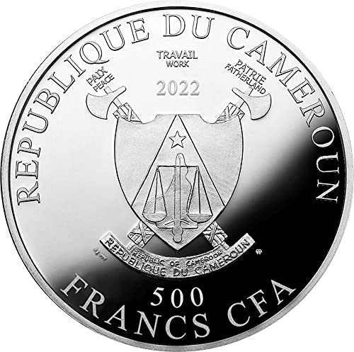 2022 Де Модерен Комеморативен Пауеркоин Инфлација Сребрена Монета 500 Франци Цфа Камерун 2022 Доказ