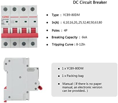 Infri YCB9-80DM 4P DC прекинувач на колото користен за фотоволтаичен систем 6KA DC 1000V Заштита за безбедност