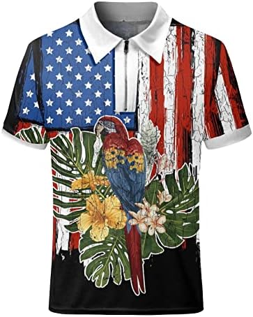 Гроздобер патриотски поло маица за мажи лето американско знаме 4 -ти јули голф полопол Полски пообилни кратки ракави маици