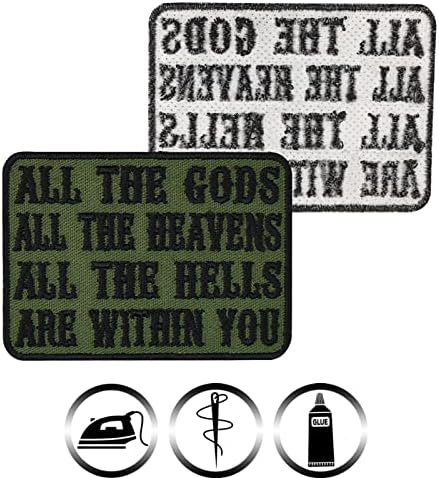 Тактички морал лепенка „Сите богови, сите небеса, сите пеколи се во вас“ американската армија шие на налепници за закрпи за воена облека