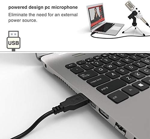 USB микрофон на WSSBK, микрофон за кондензатор за приклучок и игра за компјутер/компјутерски подкастинг на една линија на состаноци