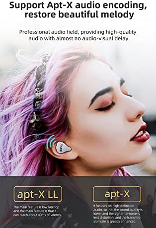 ерџиго ТВС Безжични Слушалки, CCA CC4 Bluetooth 5.2 Слушалки 20 Часа Слушалки За Играње Со Куќиште за Полнење, Микрофон За Поништување На Бучава