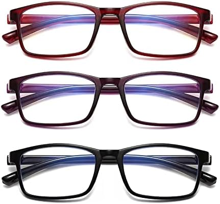 CVVTSPE 3 Пакет Очила За Читање Блокирање На Сина Светлина,Повеќебојни Очила За Читање За Жени Мажи, Очила За Филтрирање Против Ув/Отсјај