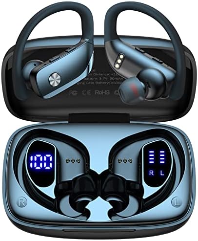 Безжични уши за Motorola Moto G Stylus 5G Bluetooth слушалки 48 часа играат спортски слушалки со LED дисплеј пупки преку уво со вграден микрофон