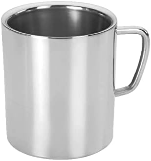 Da Cucina не'рѓосувачки челик двоид -wallид со кафе со удобна рачка за топли и ладни пијалоци огледало завршете лесни чаши чај чаши чаши за кампување