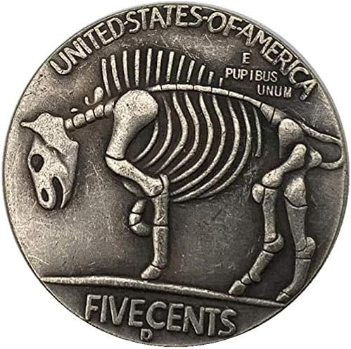 1936 година Wanderer Coin Pipe Машки антички бакар старо сребрена комеморативна монета колекционерска монета череп паричка