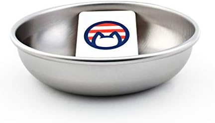 Чинија со мачки од не'рѓосувачки челик за храна и вода од страна на Америка - направена во САД - безбедна машина за миење садови, човечко