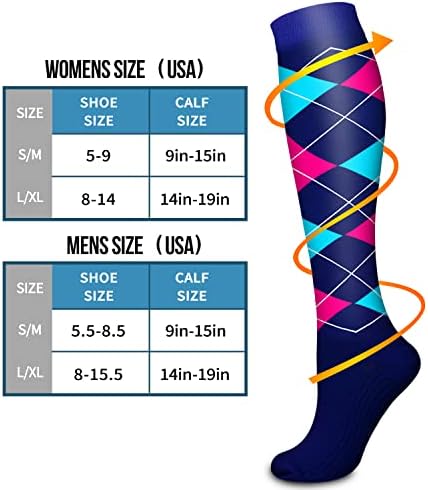 Чорапови за компресија на Laite Hebe за циркулација на жени и мажи, чорапи-најдобри за трчање, спорт, пешачење, патување со летање,