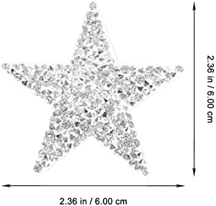 Апликација Викаски Ринестон 30 парчиња сјајни starвездени лепенки Пентаграм облека Апликација железо на закрпи крпа за садови за лепенки