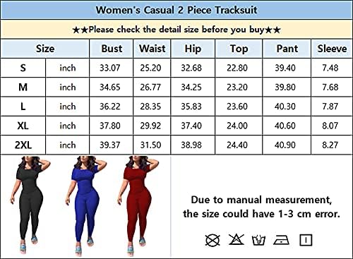 Женски обични спортски облеки со 2 парчиња облека со кратки ракави, каросерии со долги панталони, џогери за тренерки поставени за дневна