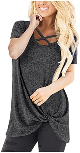 Памучна врвна маица за девојки лето есен 2023 облека Краток ракав против завој на вратот Основно лабаво вклопување опуштено вклопување блуза AC