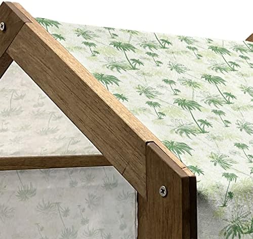 Амбесон Хаваи дрвена миленичиња куќа, палма за скици северно пацифички океан зеленило Апстракт монохроматски, преносни кучиња од затворено и отворено со перница и