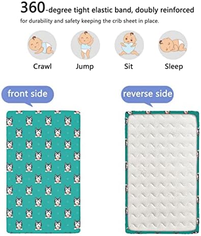 Сибирски хаски тематски вграден креветче за креветчиња, стандарден душек за креветчиња, ултра мек материјал-Грејт за момчиња или