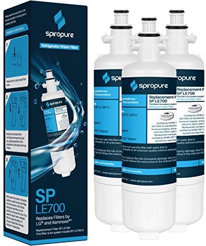 Spiropure SP-LE700 NSF Сертифициран фрижидер за филтрирање на вода за замена за LT700P, 9690, ADQ36006101, 46-9690, ADQ36006102, LT700PC