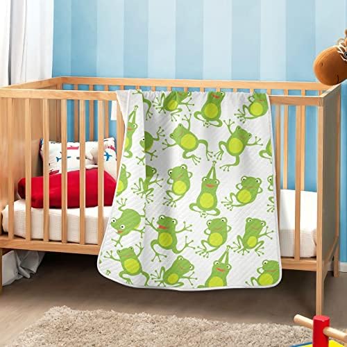 Swaddle Clature Clowt Frogs Памучно ќебе за доенчиња, примање ќебе, лесен меко залепено ќебе за креветчето, шетач, ќебиња за расадници,