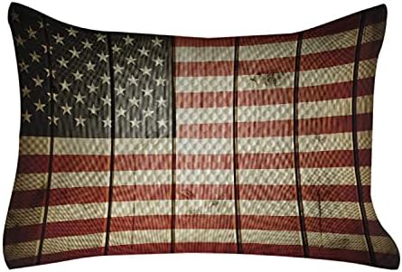 Амбесон Американско знаме ватиран перница, знаме на САД над вертикална лента дрвена табла граѓанин солидарност уметност, стандардна