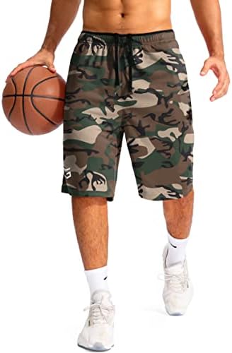 G Постепени машки кошаркарски шорцеви со џебови со патенти лесни суви 11 долги шорцеви за мажи Атлетска салата
