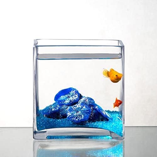 Транспарентен меур цвет тенџере личност креативно квадратно стакло риба резервоарот Аквариум домашна дневна соба десктоп желка резервоар