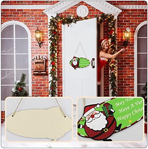 Подароци за Божиќ на Besportble 1 парчиња знак за висина на вратата на Божиќната врата украсување елипса Декоративна табла за врата