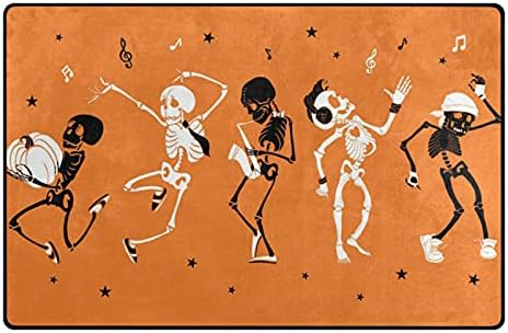 Скелети за танцување Халоуен, големи меки подрачја, расадник плејматски килим за деца кои играат соба за спална соба дневна соба 31х20 инчи,