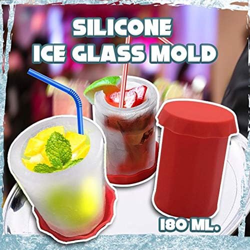 Zerlibeaful Ice Doad Ice Ice Cup Cup Ice летен силиконски чаша лента единечна стаклена мувла кујна ， круг на сад за јадење и бар мраз