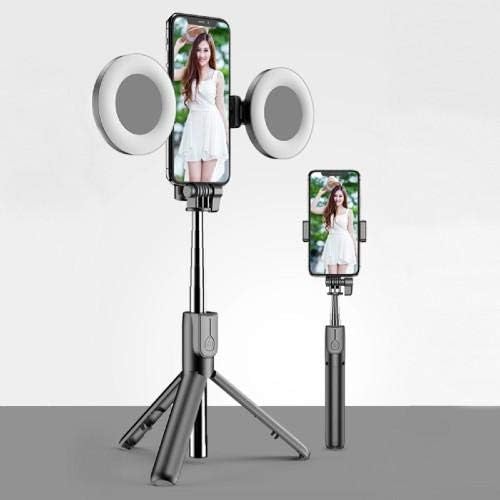 Држач за боксови И Монтирање Компатибилен Со Samsung Galaxy J2 Prime-RingLight SelfiePod, Selfie Stick Раширена Рака со Прстенесто Светло За Samsung Galaxy J2 Prime-Jet Black