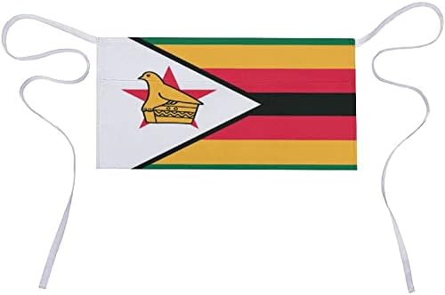 Знаме на зимбабве Половината Престилка со 3 Џебови Симпатична Половина Престилка Лигавче Кратки Престилки За Домашна Кујна Ресторан Една Големина
