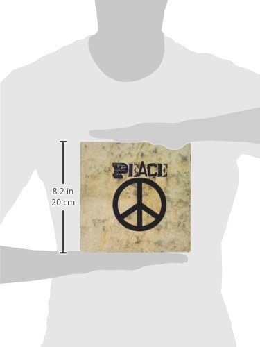 3drose LLC 8 x 8 x 0,25 инчи глушец подлога, камен wallид мировен знак за уметнички симболи шеесетти години