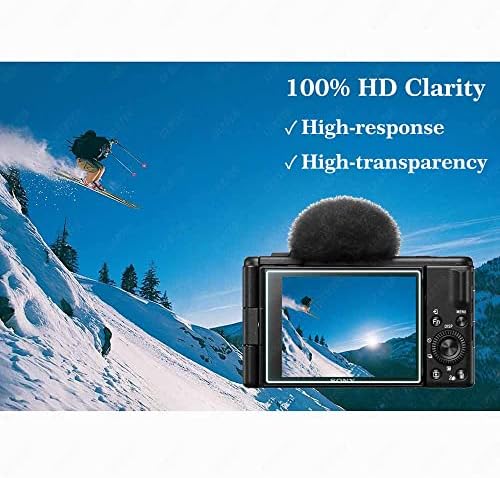 Заштитник на улбтер екран за Sony ZV-1F ZV1F Vlog Camera & Hot Cover Shoe Cover 0,3 mm 9h тврдо стакло покритие анти-скратено анти-FINGERPRINT Анти-bubbуб [3+2 пакет]