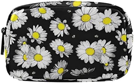 Глафија Дејзи цвеќиња Модел молив случај, голем капацитет молив торбичка патент преносна козметичка торба, за училишен канцелариски колеџ Травал