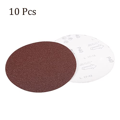 Козело 10 парчиња дискови за пескање на куки и јамка - [7 инчи x 40 решетки] Алуминиумски оксидни песочни песоци за орбитални сандер -тркалезни
