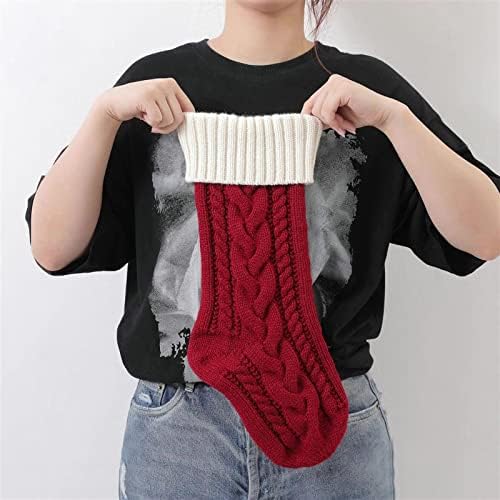 Bsxgse Божиќни Украси Божиќни Чорапи Торба За Подароци Детски Бонбони Затворен Семеен Празник Забава Божиќен Декор Плетење Чорапи