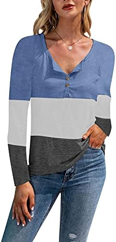 Витонг Женски Блузи И Блузи, Модни Џемпери Со Долги Ракави Копчиња За Блокирање Во Боја Обични Лабави Блузи