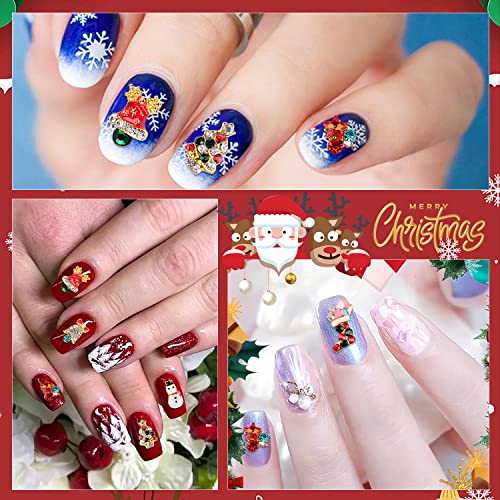 Xeaohesy 20 парчиња легура Божиќни нокти шарм столпчиња Божиќни нокти за нокти Дизајн на нокти rhinestones jingle bellвони