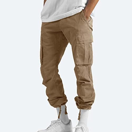 Dudubaby Men Lounge Pants Машки обични панталони комбинезони со цврста боја со повеќе панталони со повеќе џеб
