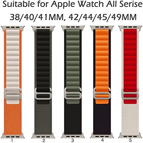4 пакувања алпски јамка најлонски опсег компатибилен за Apple Watch 49mm 45mm 44mm 42mm 41mm 40mm 38mm Sport Solo Loop Titanium G-Hook