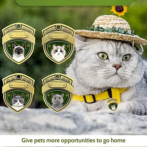 Хијоши Персонализирани Прекрасни Јаки За Мачки Персонализирани Ознаки За Мачки За ДОМАШНИ Миленици Ознаки За ИДЕНТИФИКАЦИЈА За Мачки Едноставен Обичај Врежан од